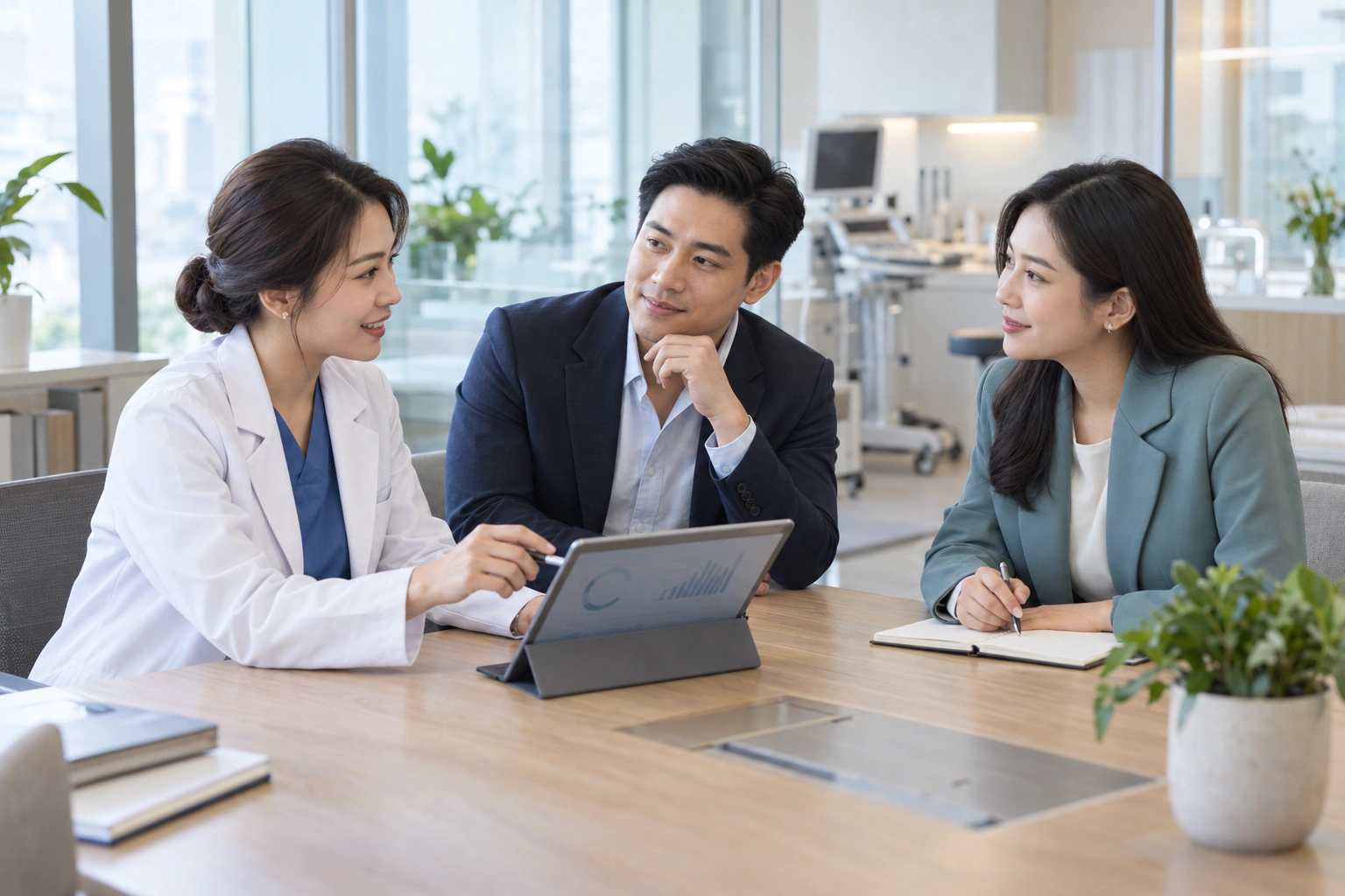 Healthcare and technology professionals collaborating